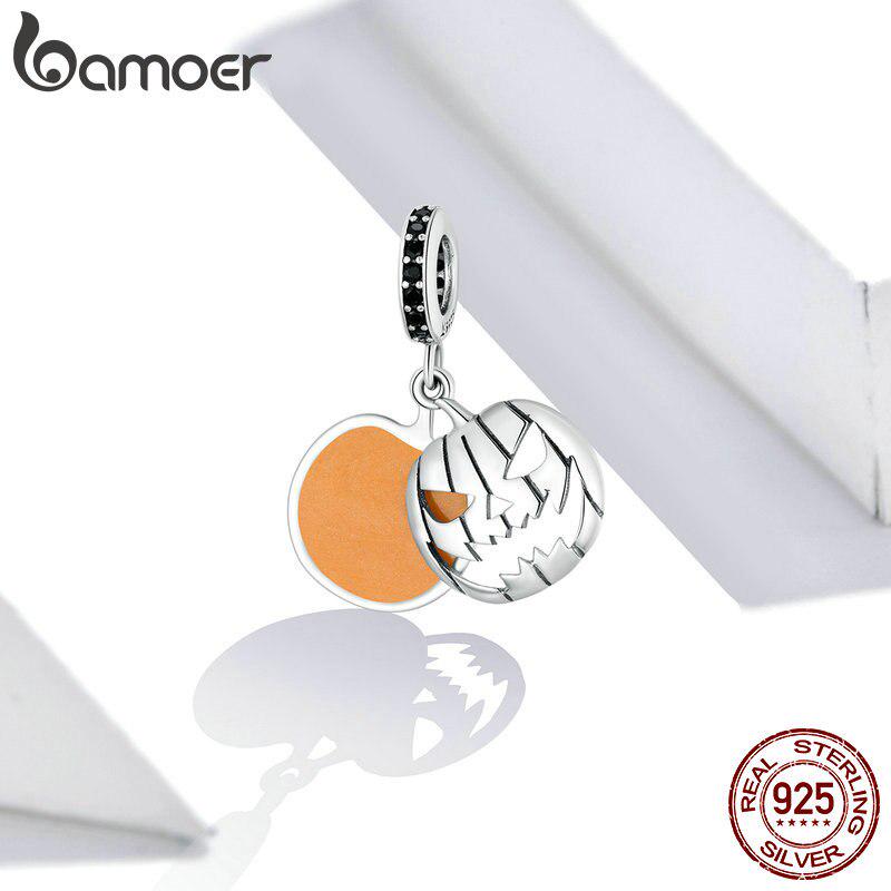 

Bamoer Стерлингового Серебра 925 пробы Злая Тыква CZ Подвеска для оригинального посеребренного платинового браслета Ювелирные изделия DIY браслет 925 silver