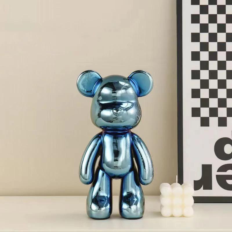 Ceramic 27cm Colorful Plating Bear Sculpture Home Living Room Desktop Decorative Statue New House Interior Decoration Ornaments