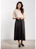 Classic Satin Midi Skirt In Black L