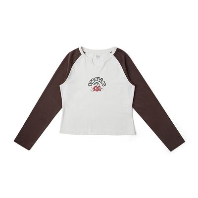 Bequemes Color Block Raglanärmel Langarm Freizeit T-Shirt Damen Oberteile LWT0089203RX00FA00005