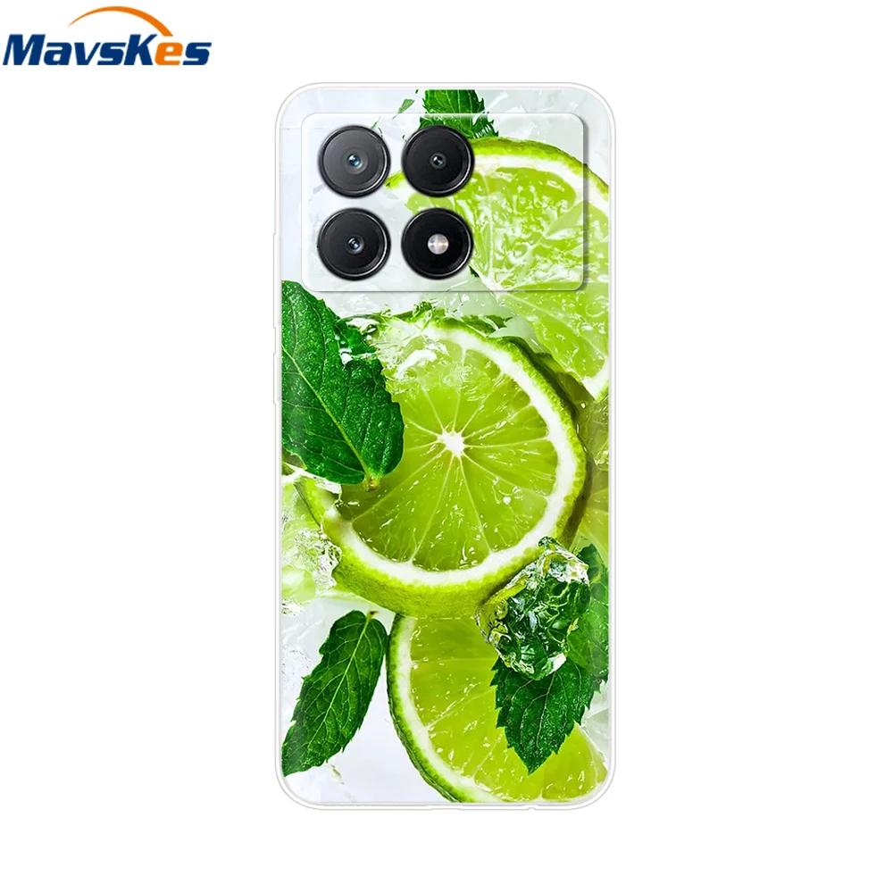 For Xiaomi Poco X6 Pro Case TPU Soft Painted Phone Cases For Xiomi Poco X6 PocoX6 Pro 5G Silicone Cover Flower Fundas Protective