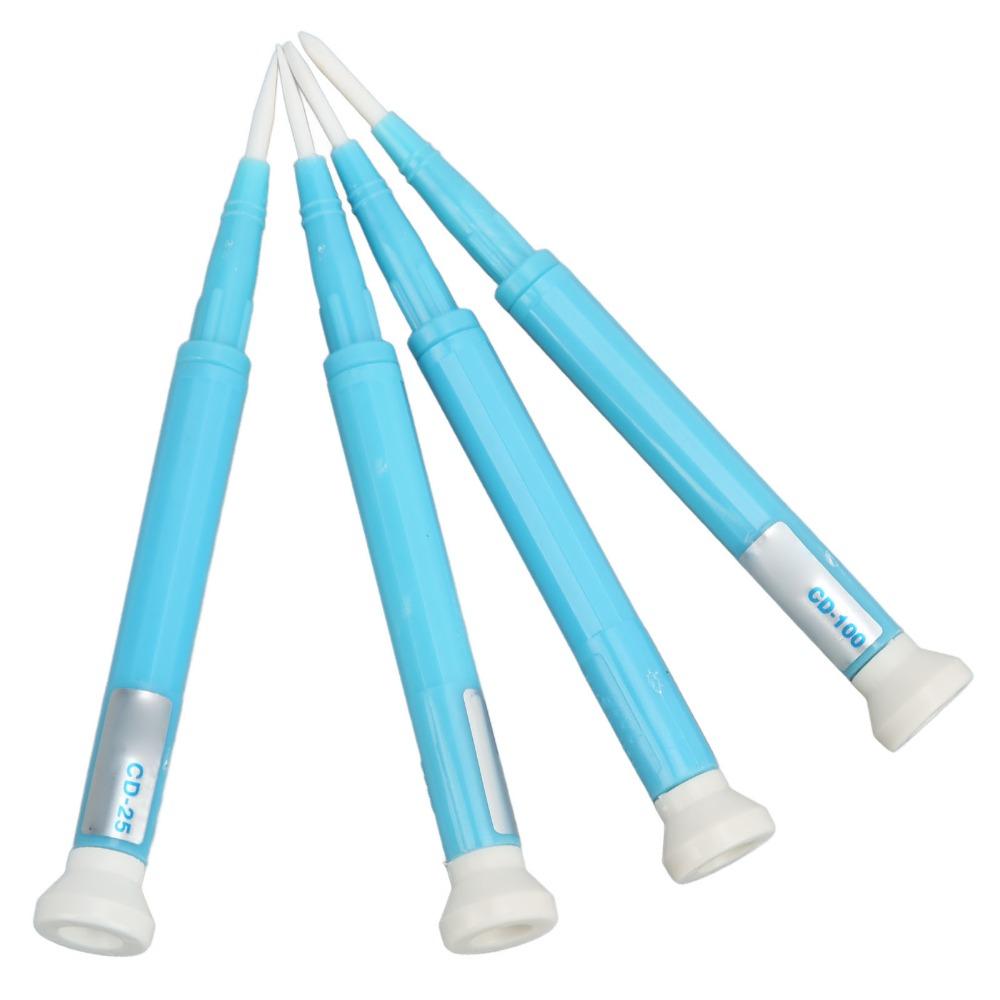 4PCS Slotted/Flat Head Ceramic Screwdriver Set Plastic Handle 1.3mm, 1.8mm, 2.0mm, 2.6mm Ceramic Slotted Screwdriver Ceramic Tip