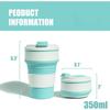 12 Oz Foldable Water Bottle, Silicone Portable Travel Water Cup, Lightweight and Reusable, Suitable for Travel and Sports, Etc.