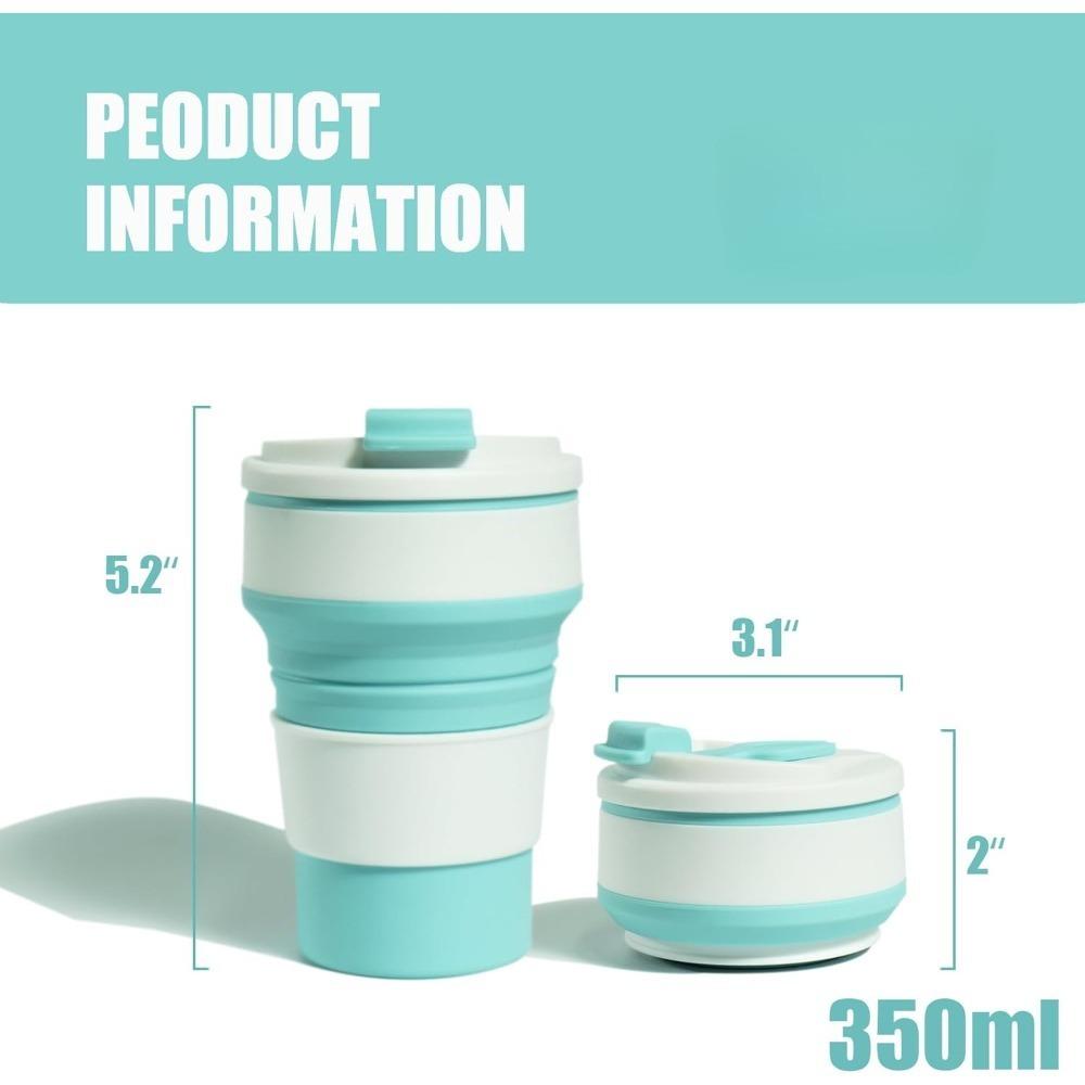 12 Oz Foldable Water Bottle, Silicone Portable Travel Water Cup, Lightweight and Reusable, Suitable for Travel and Sports, Etc.