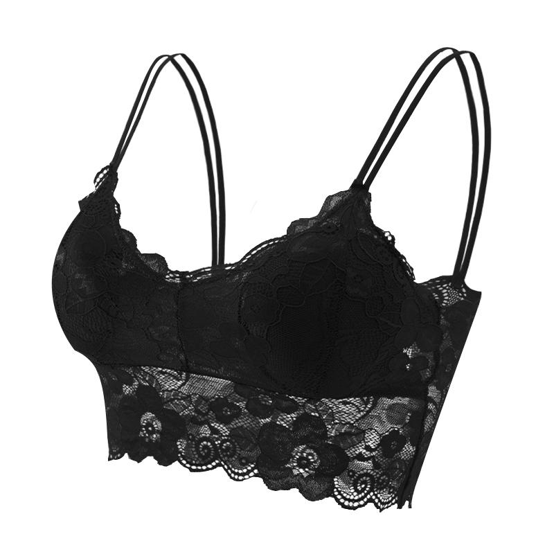 ECMLN L-XL Summer Outer Wear Fashion Women's Lace Bra Women's Top Casual Comfortable Wrap Bra