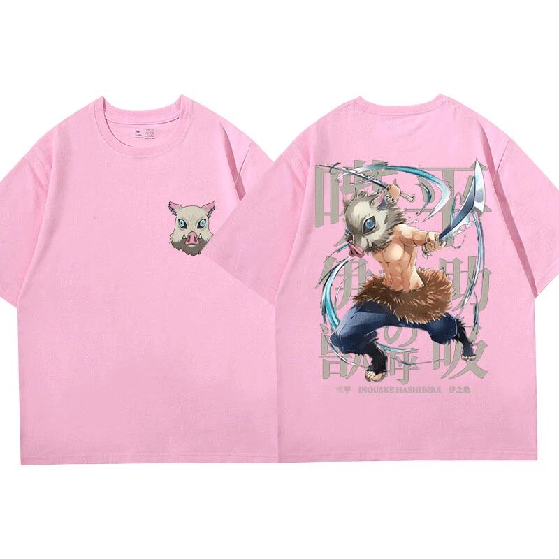 Summer New Demon Killer Inosuke COTTON T-shirt Nezuko Anime Unisex Men's and Women's Tops T-shirt Gift