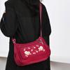 Waterproof Embroidered Oxford Shoulder Bag Multi Pockets Middle Aged Messenger Bag  Handbag