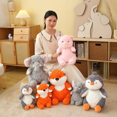 Genuine Lazy Animal Series Elephant Plush Toy Penguin Doll Fox Pig Doll Soothing Doll