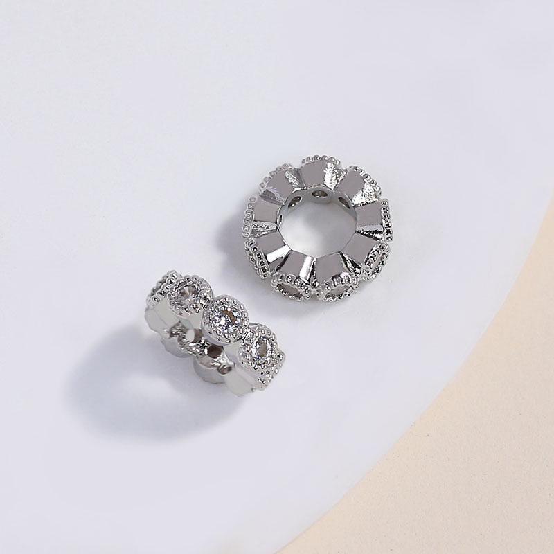 18K Gold-Filled Wavy Rhinestone Spacer Beads for DIY Bracelets