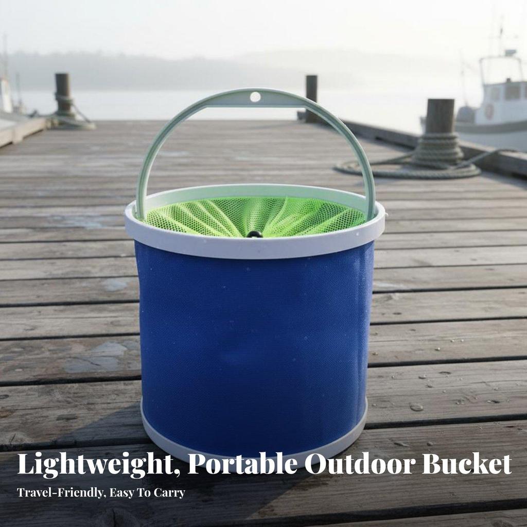 Collapsible Camping Bucket Lightweight Oxford Cloth Water Container Portable Folding Bucket for Fishing and Outdoor Use