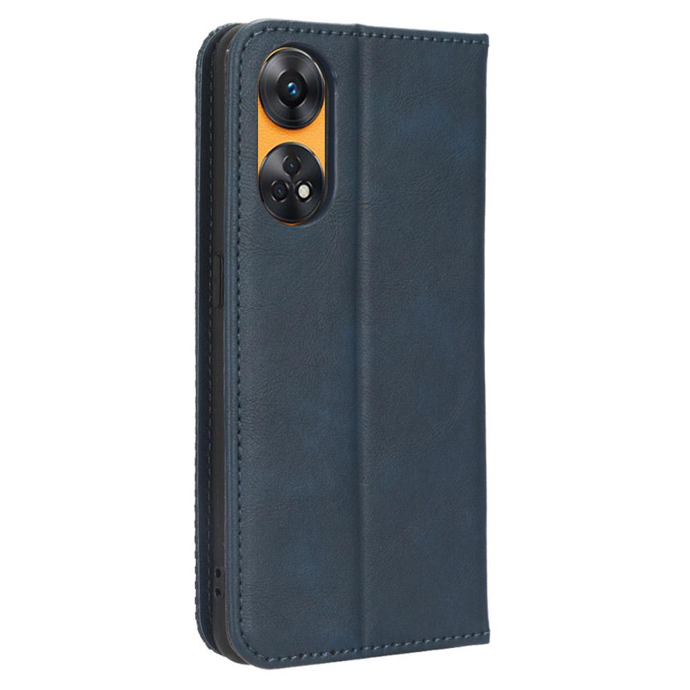 For Oppo Reno8 T 4G Phone Wallet Case Retro Texture PU Leather Stand Cell Phone Cover