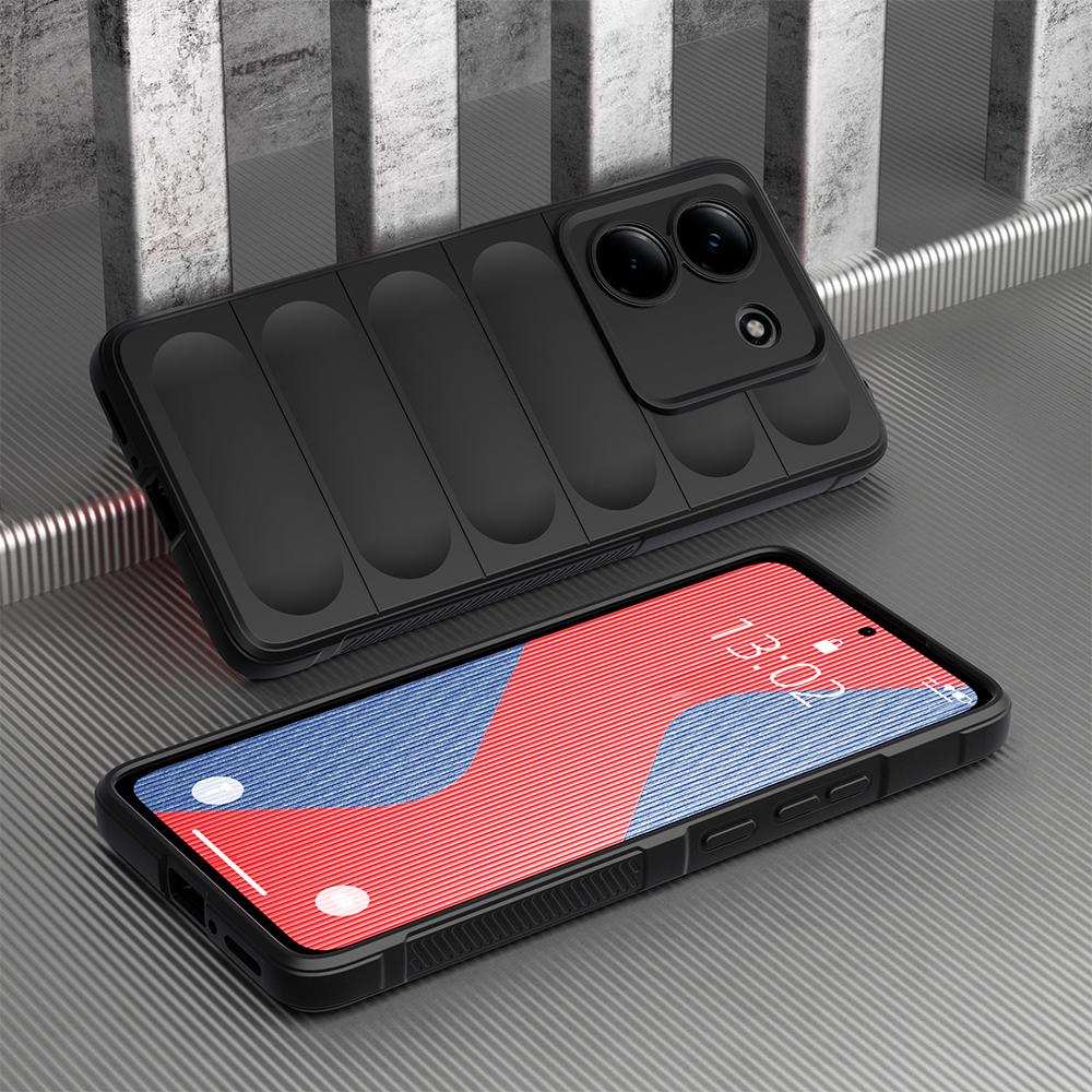 KEYSION Shockproof Matte Phone Case for Xiaomi POCO M7 Pro 5G Anti-skid Soft Silicone Phone Back Cover for Xiaomi POCO M7 Pro 5G