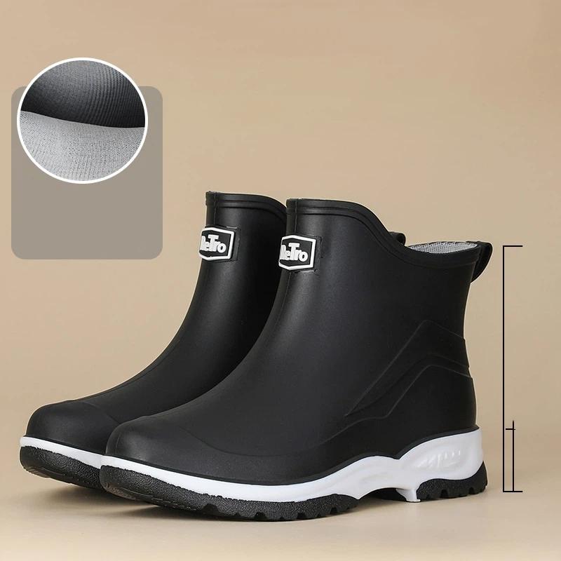 Couples Outdoor Casual Comfortable Anti Slip Waterproof Wear Resistant Short Tube Rain Shoes