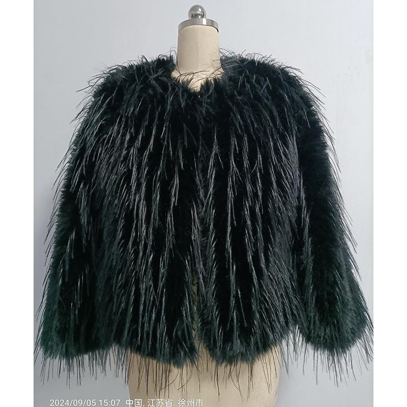 Autumn and Winter New Fashionable Versatile Imitation Fur Coat Coat Solid Color Fringed Fur Coat Women's Top Thickened