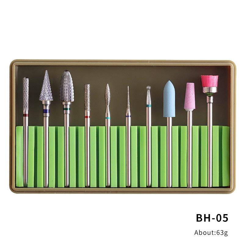 High quality new nail polishing tool alloy tungsten steel ceramic nail polishing head set polishing tool