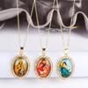 Classic Sacred Catholic Virgin Mary Amulet Pendant Necklaces Jewelry Fashion Madonnina Holy Family St Joseph Zircon Accessorie