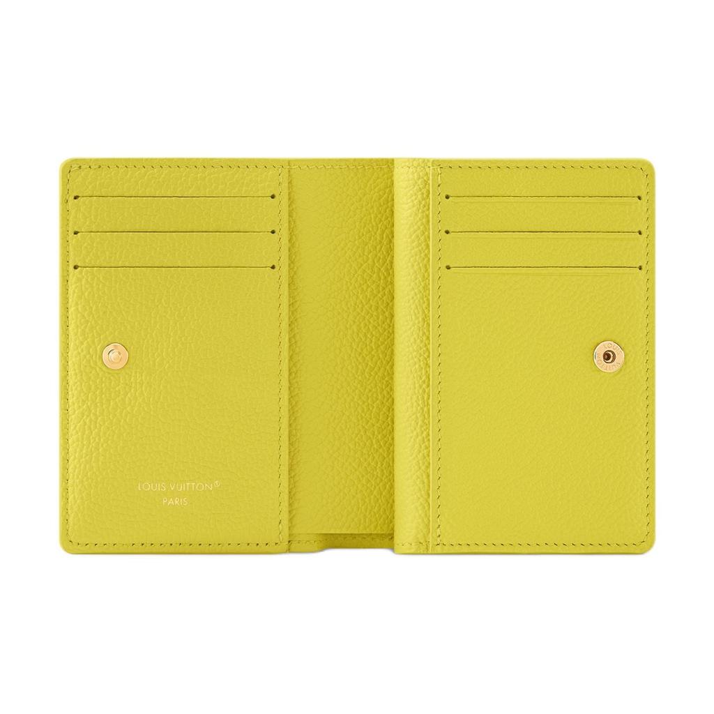 LOUIS VUITTON Portefeuille Comet Grain Cow Leather Wallet Women's Lemon M25709