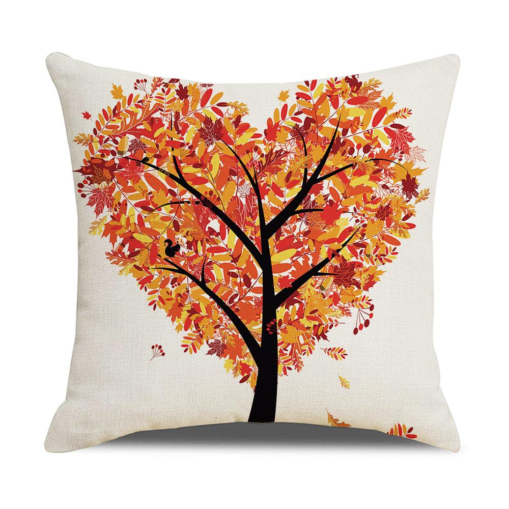 New Household Products Oil Painting Love Tree Linen Pillowcase Gift Sofa Bedroom Cushion Waist Pillowcase
