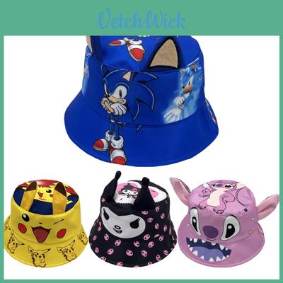 Kids Pikachu Fishing Hat With Cartoon Print For Sun Protection And Style Blue