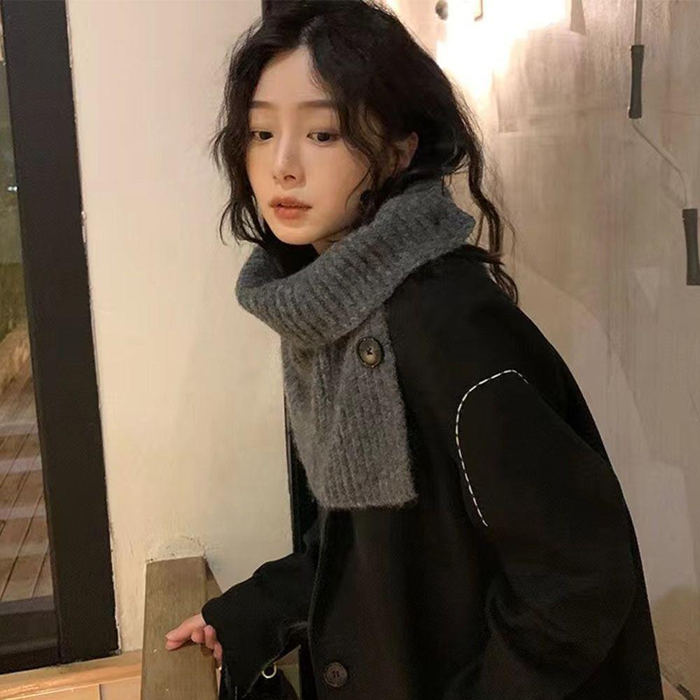 Fashion Detachable Windproof Turtleneck Scarf Neck Warmer Knitted Fake Collar