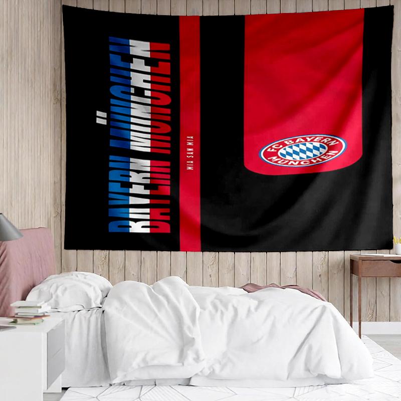 Bayern Munich Print Tapestry, Backdrop, Easy Setup, Ideal for Bedroom, Office & Living Room, with Aesthetic Wall Hanging Decor.