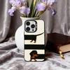 D-Dachshund S-Silhouette ART D-Dog Phone Case For iPhone17,16,15,14,13,12,11 Plus,Pro Max Black Candy silver phone case