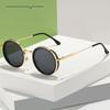 New Round Frame Retro Sunglasses For Men, Punk Street Photography Sunglasses Stand For Women, High-end Sunglasses M5245