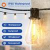 Addlon 100FT(50FT*2) LED Outdoor String Lights Waterproof Patio Lights with Shatterproof ST38 Replaceable Bulbs, Dimmable Outside Hanging Light