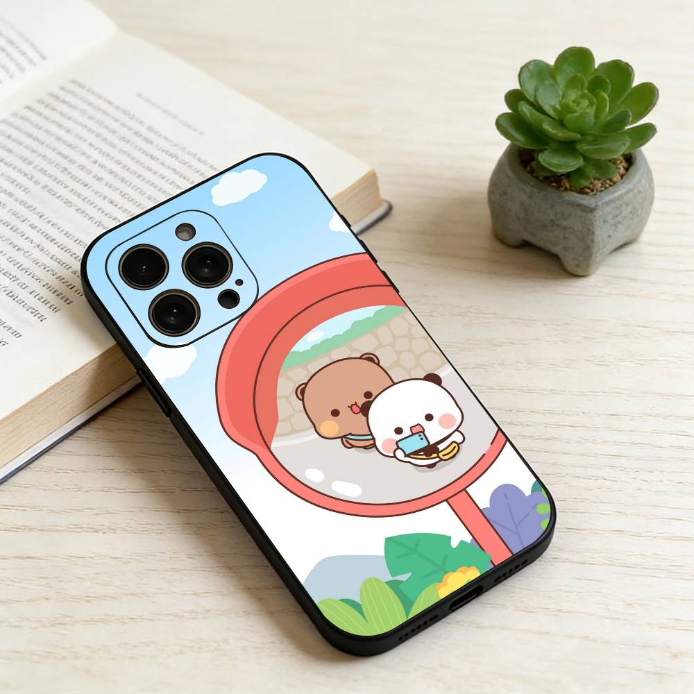 Cute B-BuBu D-DuDu Phone Case For iPhone 17, 16,15,14,13,12,11 Plus,Pro Max, Others Soft Black Cover