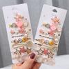 Delicate Pretty Pink Flower Claws Clip High Grade and Unique Pearl Hair Clips Women's 8-Piece Set Heart Shaped Hair Clips