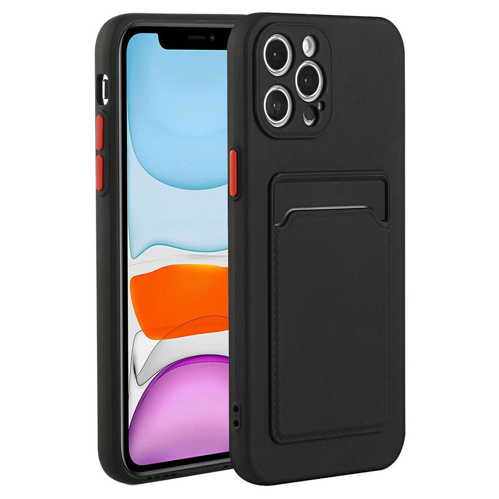 For iPhone 15 Pro Max Anti-scratch TPU Phone Case Drop-proof Card Holder Cover