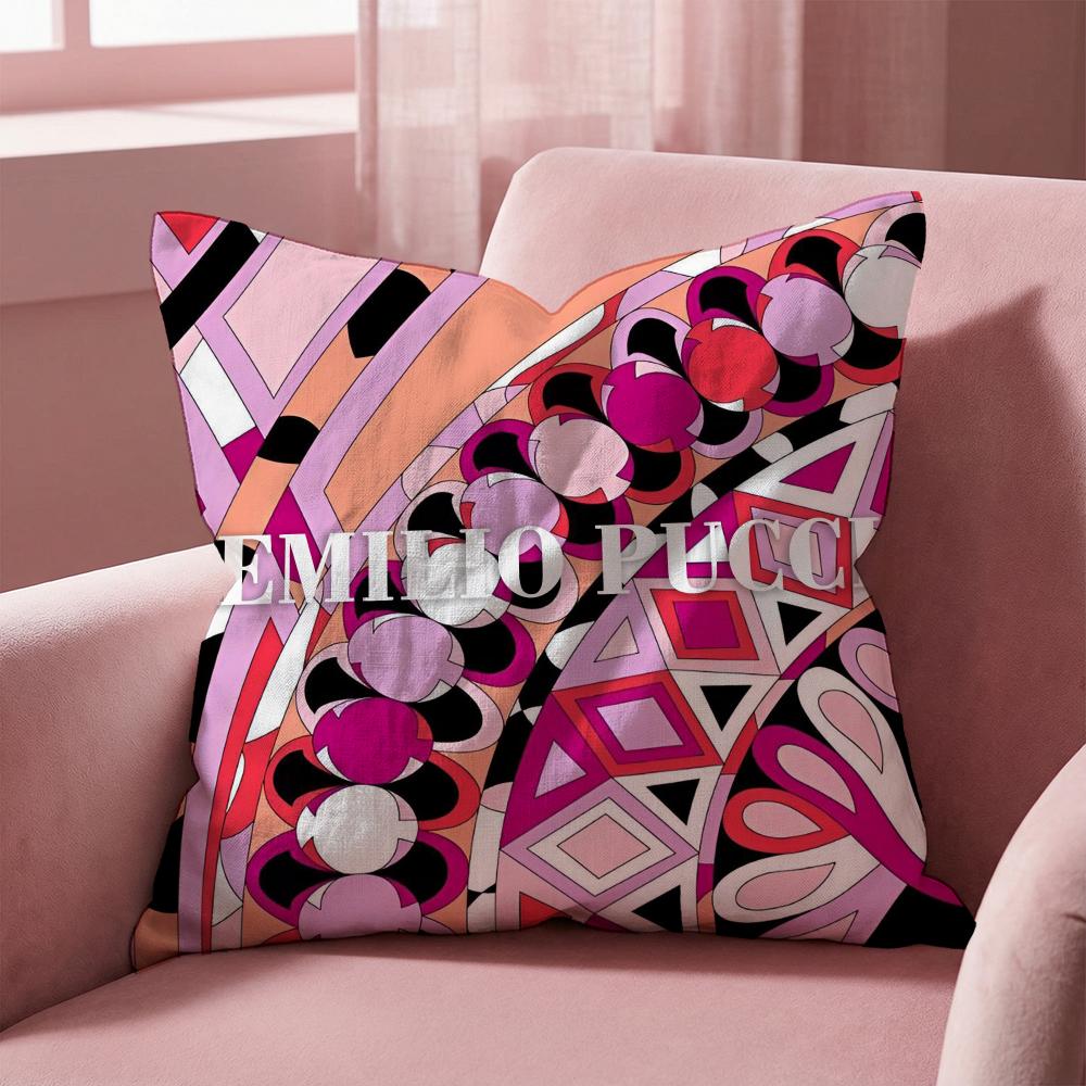 Fashion E-Emilio logo Puccis Cushion Cover Multi-Scene Pillow Cover for Home & Car - Reversible, Soft & Durable for Daily Use