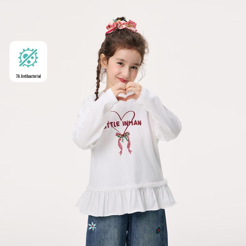 Xiaoyinman Girls  Pure Cotton Long Sleeve T-Shirt 160