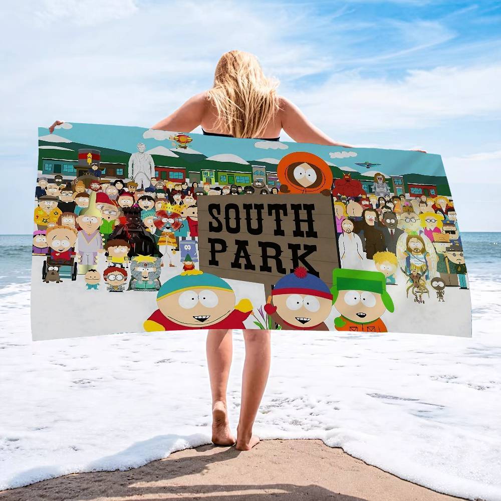 popular Animation S-South P-Park game Microfiber Blanket Quick Drying Beach Towels Oversized Printing Absorbent Towel Blanket