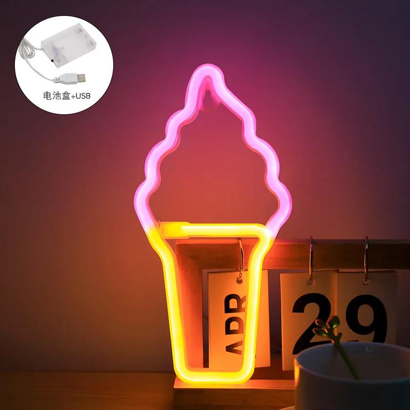 Neon Led Lights Sign Cherry Banana Neon Light Love Cloud Rose Neon Signs for Room Home Decor Xmas Birthday Gift