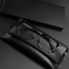 Men's PUNK Retro Titanium Eyebrow Half-Rim Glasses Frame, Large-Face Fit