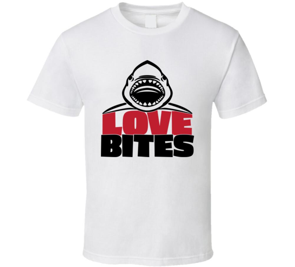 Love Bites Tee Funny Tshirt Anti-Valentine s Day Unisex Shark T-Shirt XXXXL
