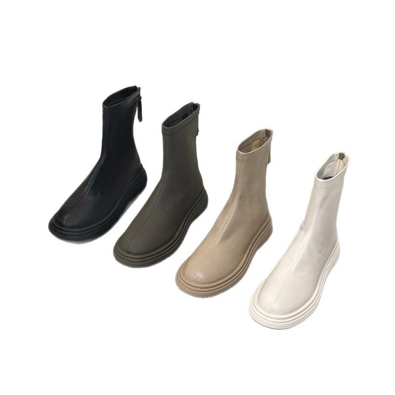 Martin Boots Women's Summer and Autumn New Chelsea Short Boots Thick-soled Elastic Thin Boots Women's Boots