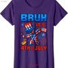 Funny Bruh 4th Of July Fourth Dabing Gamer Ladies Crewneck T Shirt Vintage Stretched Stylish Streetwear Slightly