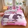 Panda Friends Adventure Printed 3pcs Bedding Set Soft Microfiber 1 Duvet Cover And 2 Pillowcases Home Bedroom Decor Xmas Gift K1496