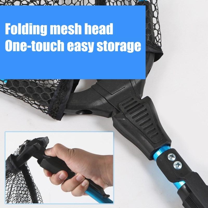 Aluminum Poles Fishing Landing Net Fishing Net Portable for Adult Unisex Foldable Landing Net with Comfortable Handle