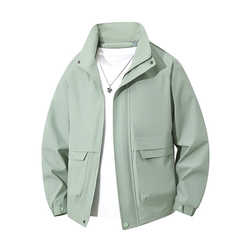 Spring and Autumn Men's Solid Color Jacket Versatile Casual Hooded Jacket Men's Workwear Jacket