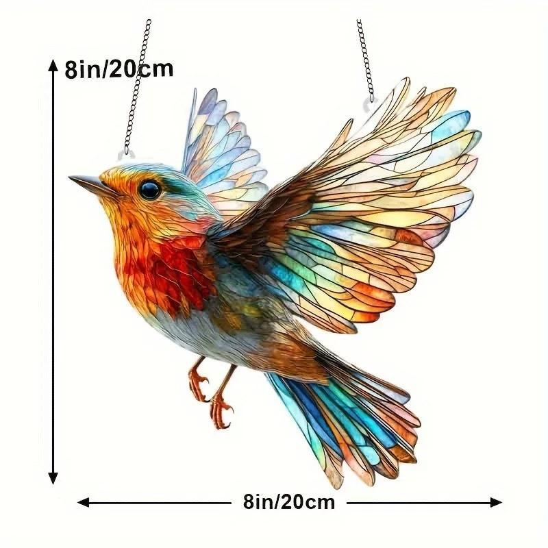 Pretty Bird Acrylic Living Room Courtyard Pendant Holiday Scene Decorative Pendant Gift