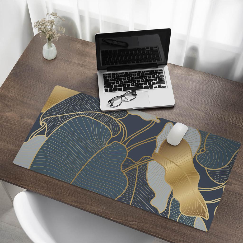 Anti-slip Office Desk Pad Elegant Leaves 100x50 Cm