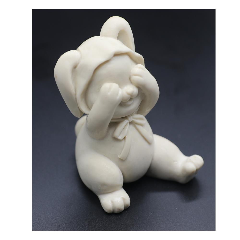 Squeezing Rabbit Silicone Candle Mold, 3D Animal Crafts, Resin Gypsum Soap Mold, DIY Chocolate Ice Block Baking Tool, Home Gift