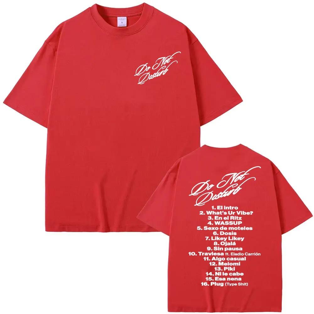 Do Not Disturb Album Tracklist Dual-Sided Minimal Script Oversized T-Shirt Casual Hip-Hop Streetwear Unisex Black T-shirt
