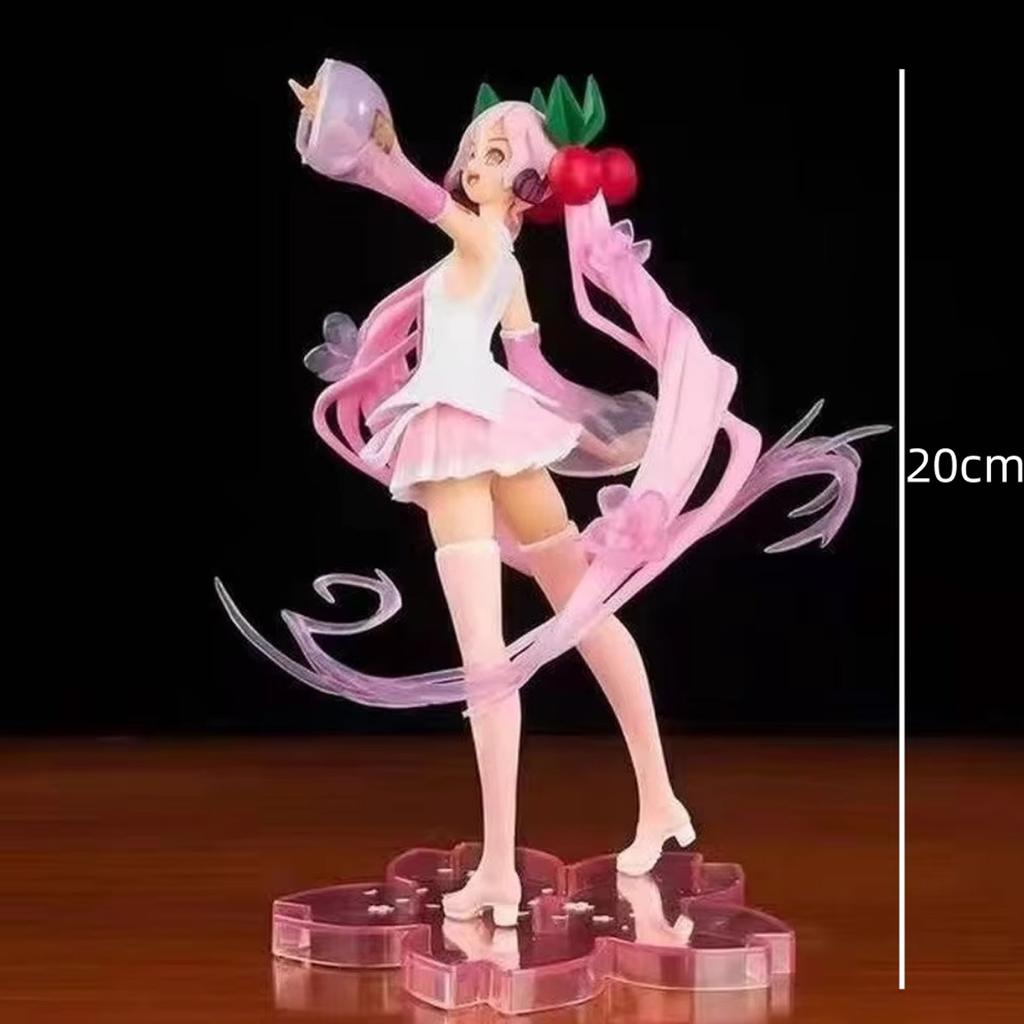 Sakura Hatsune Miku Cherry Blossom Ver. Anime Figure – Pink Miku Statue, PVC Collectible Model with Sakura Base