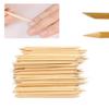 Popular Nail Art Orange Double Head Wood Stick Cuticle Pusher Remover Pedicure Rhinestone Tool