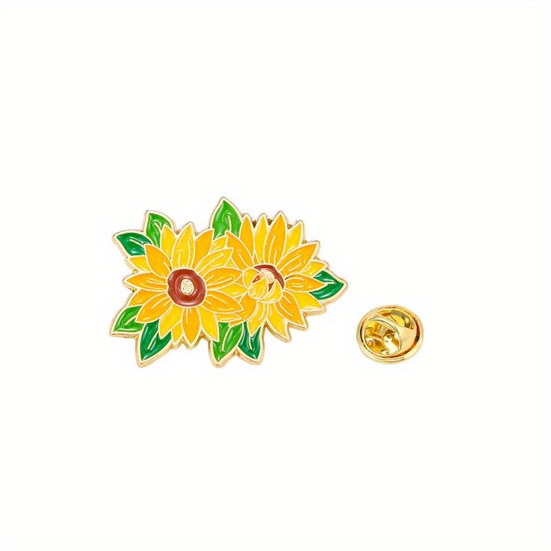 1pc Alloy Badge Personalized Daisy Brooch Backpack Decoration Peony Blue Brooch Cartoon 4 styles