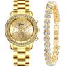 Popular Bracelet Watch Fashionable Thin Strap Gold Steel Strap Quartz Watch Women'S Student Dial Fashion Watch
